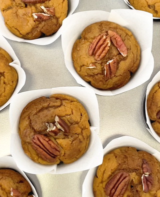 Pumpkin Muffins with Kite Hill Pumpkin Pie Cream Cheese