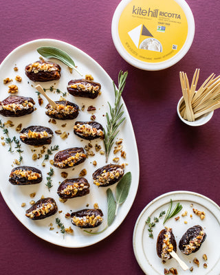 Sweet and Savory Ricotta Stuffed Dates