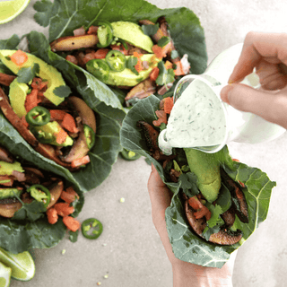 Keto-Friendly Portobello Tacos with Avocado Ranch Dressing